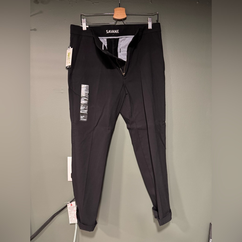 Savane Men's Classic Black Dress Pants